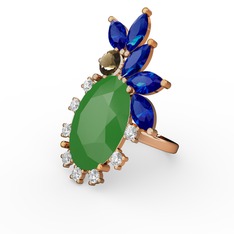 Arinna Yüzük - Neon yeşil akrilik 18 ayar altın yüzük (0.48 karat) #af4s11