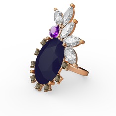 Arinna Yüzük - Lacivert akrilik 8 ayar altın yüzük #aw96d6