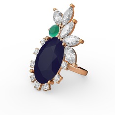 Arinna Yüzük - Lacivert akrilik 18 ayar altın yüzük #aydiem