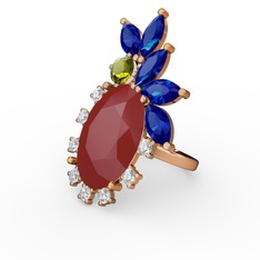 Arinna Yüzük - Kırmızı akrilik 8 ayar rose altın yüzük (0.48 karat) #az6umg