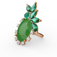 Arinna Yüzük - Neon yeşil akrilik 8 ayar altın yüzük #b534z0