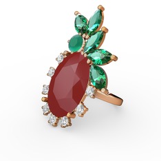 Arinna Yüzük - Kırmızı akrilik 18 ayar altın yüzük #bakgwt