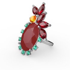 Kırmızı akrilik 925 ayar gümüş yüzük