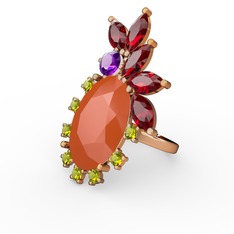 Arinna Yüzük - Neon turuncu akrilik 8 ayar altın yüzük #bund6s