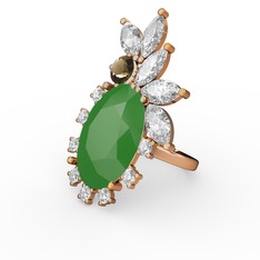 Arinna Yüzük - Neon yeşil akrilik 8 ayar rose altın yüzük (0.48 karat) #c9r7jd