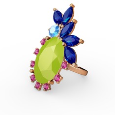 Arinna Yüzük - Neon sarı akrilik 925 ayar altın kaplama gümüş yüzük #dgreuk