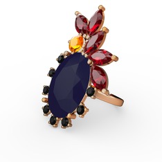 Arinna Yüzük - Lacivert akrilik 14 ayar altın yüzük #dkhnq7