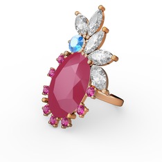 Arinna Yüzük - Neon pembe akrilik 14 ayar rose altın yüzük #emtf6r