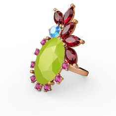 Arinna Yüzük - Neon sarı akrilik 8 ayar altın yüzük #es7vfs