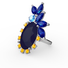 Arinna Yüzük - Lacivert akrilik 925 ayar gümüş yüzük #etnkhp