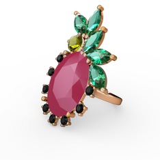 Arinna Yüzük - Neon pembe akrilik 18 ayar rose altın yüzük #eu35qz