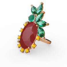 Arinna Yüzük - Kırmızı akrilik 18 ayar altın yüzük #evi3ym