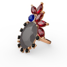 Arinna Yüzük - Füme akrilik 14 ayar rose altın yüzük #f57kja