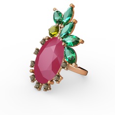 Neon pembe akrilik 8 ayar rose altın yüzük