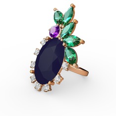 Arinna Yüzük - Lacivert akrilik 14 ayar altın yüzük #fqdubw