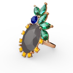 Arinna Yüzük - Füme akrilik 18 ayar rose altın yüzük #g868dx