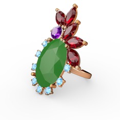 Arinna Yüzük - Neon yeşil akrilik 8 ayar rose altın yüzük #gp9iak