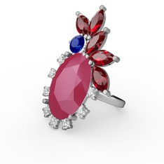 Arinna Yüzük - Neon pembe akrilik 8 ayar beyaz altın yüzük (0.48 karat) #gtxsqa