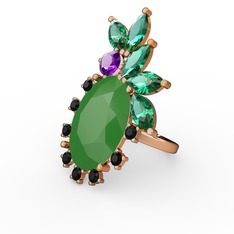 Arinna Yüzük - Neon yeşil akrilik 925 ayar altın kaplama gümüş yüzük #hprrtt