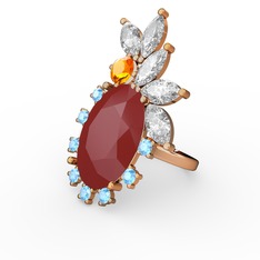 Arinna Yüzük - Kırmızı akrilik 14 ayar altın yüzük #hupzyz