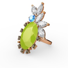 Arinna Yüzük - Neon sarı akrilik 18 ayar altın yüzük #hwgui7