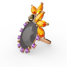 Arinna Yüzük - Füme akrilik 8 ayar altın yüzük #i1ya96