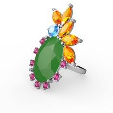 Arinna Yüzük - Neon yeşil akrilik 18 ayar beyaz altın yüzük #isuhvl