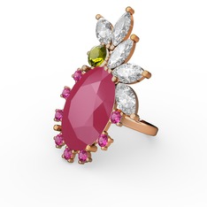 Neon pembe akrilik 14 ayar altın yüzük