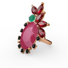 Arinna Yüzük - Neon pembe akrilik 18 ayar rose altın yüzük #k1glf0