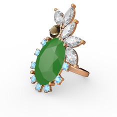 Arinna Yüzük - Neon yeşil akrilik 8 ayar rose altın yüzük #k27oil