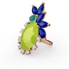 Arinna Yüzük - Neon sarı akrilik 8 ayar altın yüzük (0.48 karat) #k9sdkw