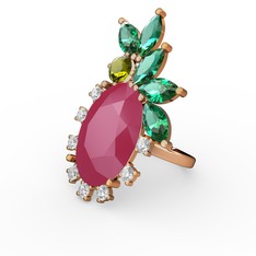 Neon pembe akrilik 8 ayar altın yüzük (0.48 karat)
