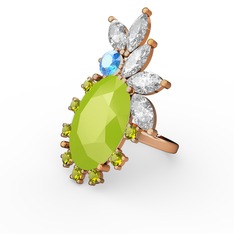 Arinna Yüzük - Neon sarı akrilik 8 ayar altın yüzük #ldfora