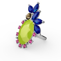 Arinna Yüzük - Neon sarı akrilik 8 ayar beyaz altın yüzük #ldyfpe