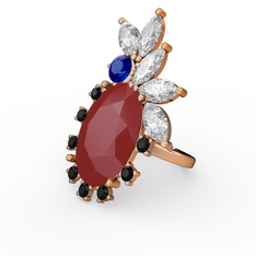 Arinna Yüzük - Kırmızı akrilik 14 ayar altın yüzük #lv88sk