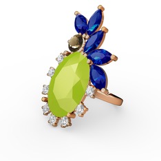 Arinna Yüzük - Neon sarı akrilik 18 ayar altın yüzük #lxcipt