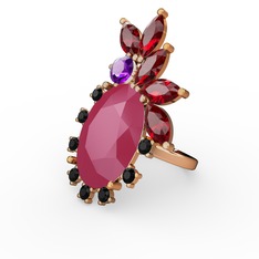 Arinna Yüzük - Neon pembe akrilik 8 ayar altın yüzük #mm9wot