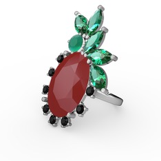 Arinna Yüzük - Kırmızı akrilik 925 ayar gümüş yüzük #mqmg0n