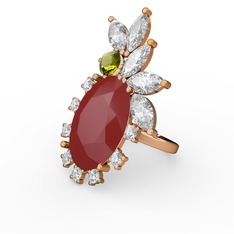 Arinna Yüzük - Kırmızı akrilik 8 ayar rose altın yüzük (0.48 karat) #nch28t