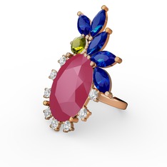 Arinna Yüzük - Neon pembe akrilik 14 ayar altın yüzük #njw60l