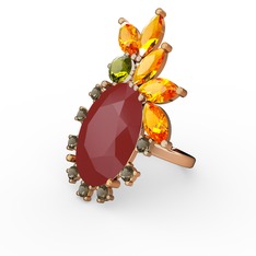 Arinna Yüzük - Kırmızı akrilik 8 ayar rose altın yüzük #nmebro