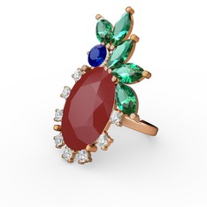 Arinna Yüzük - Kırmızı akrilik 18 ayar altın yüzük (0.48 karat) #nnllwx