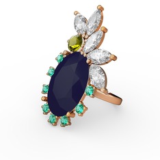 Arinna Yüzük - Lacivert akrilik 14 ayar altın yüzük #ny4bvn