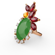 Arinna Yüzük - Neon yeşil akrilik 18 ayar altın yüzük (0.48 karat) #odvyzr