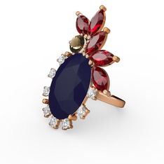 Arinna Yüzük - Lacivert akrilik 14 ayar rose altın yüzük #qanoae