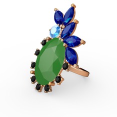 Arinna Yüzük - Neon yeşil akrilik 14 ayar rose altın yüzük #qfjlak