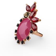 Arinna Yüzük - Neon pembe akrilik 925 ayar altın kaplama gümüş yüzük #r9cf8k