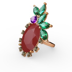 Arinna Yüzük - Kırmızı akrilik 8 ayar altın yüzük #rer2jy