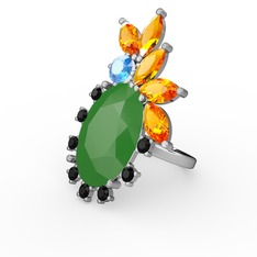 Arinna Yüzük - Neon yeşil akrilik 925 ayar gümüş yüzük #riysyv