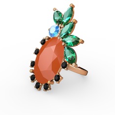 Arinna Yüzük - Neon turuncu akrilik 14 ayar altın yüzük #sd3vv2